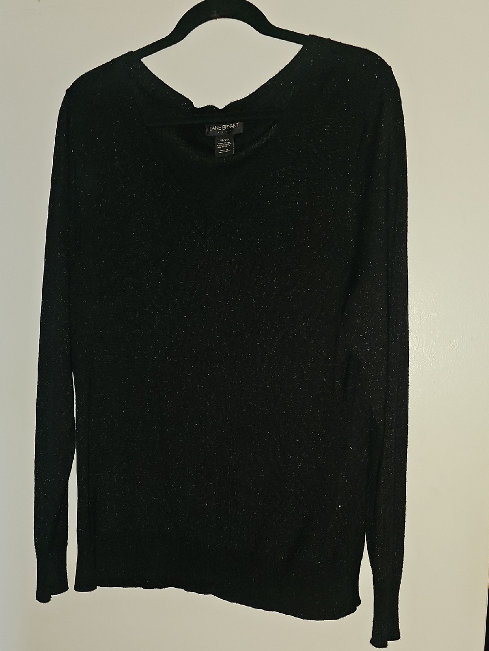 Lane Bryant Black Sparkle Crewneck Sweater